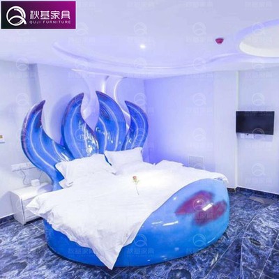 定做创意酒店宾馆海洋主题家具电动情床美人鱼电动床震动情趣床图4
