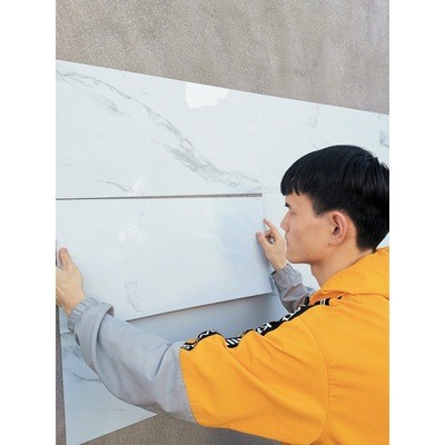 墙纸自粘仿瓷砖墙贴毛坯房水泥墙大白墙面瓷砖卫生间翻新防水贴纸图2