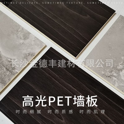 集成墙板竹木纤维护墙板实心大板木饰面岩板背景墙pet高光肤感板图2