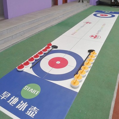 健身房定制图案pvc塑胶地板体智能电梯间陆地冰壶拓展地胶垫厂家图3