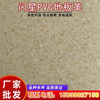 粤美厂家批发耐磨防滑防电地胶走廊地板 环保闪星PVC走廊地板胶图2