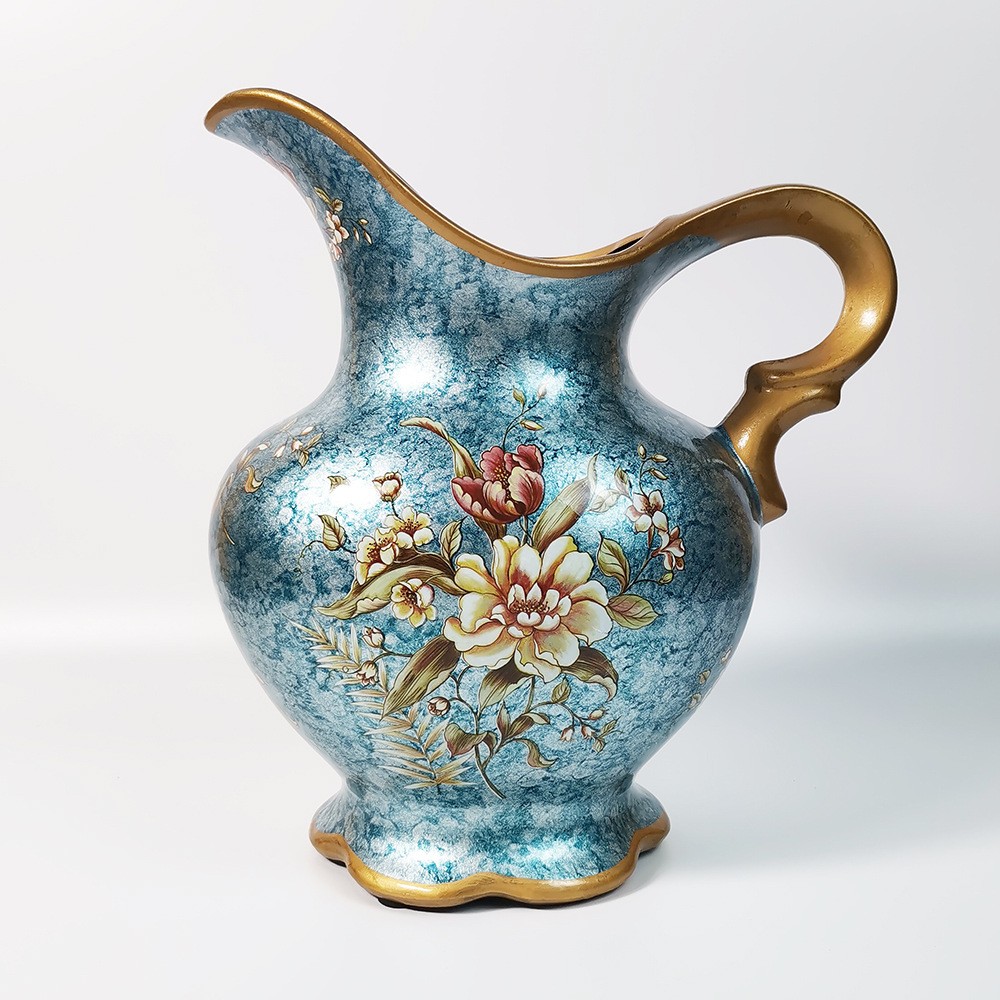 欧式轻奢工艺花瓶插花瓶陶瓷彩绘家居装饰品大号桌面花瓶客厅摆件图3