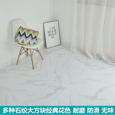 pvc地板贴自粘灰色地板砖地板胶办公室用仿大理石纹瓷砖水泥地贴图2