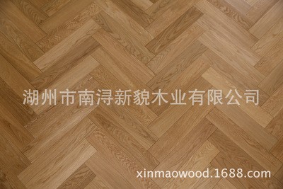 新貌实木复合15mm仿古人字拼橡木本色 多层实木地板地暖地板图3