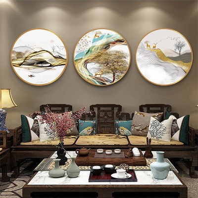 缇香玄关装饰画 沙发背景墙瓷砖挂画 厂家直销新中式玄关装饰画图4