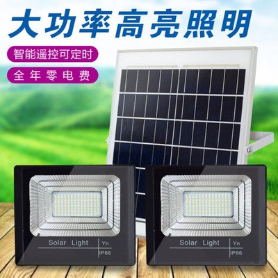 新款太阳能投光灯 户外庭院灯智能光控防水led灯新农村高亮投光灯图2