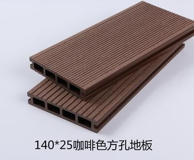 木塑地板140*25方孔方孔地板户外新型环保木塑材料PE木塑厂家批发图2