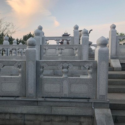 厂家仿古石雕栏杆河道花岗岩栏板汉白玉景观石材阳台路桥石栏杆图2