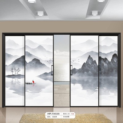 极窄推拉门 铝合金黑色窄边钢化玻璃厨房阳台客厅隔断推拉门图3