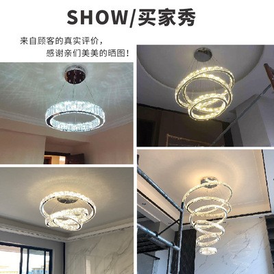 轻奢水晶吊灯客厅灯具现代简约餐厅复式楼酒店别墅大厅吊灯主灯图2