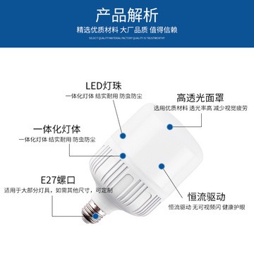 厂家直销led灯泡 led塑料球泡灯 E27/B22节能灯泡高富帅球泡灯图2