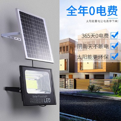 LED太阳能投光灯 惠民款工程500W庭院墙壁灯具户外新农村道路照明图4