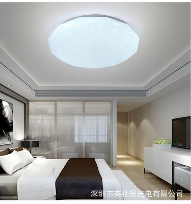 轻薄现代简约LED吸顶灯智能遥控圆形钻石客厅灯卧室灯可定制图3