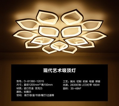 客厅灯 led简约吸顶灯客厅跨境货源花形遥控后现代灯具厂家卧室灯图5