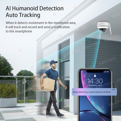 跨境新品 500万高清网络PTZ摄像头 360度半球型监控 5倍自动变焦图3