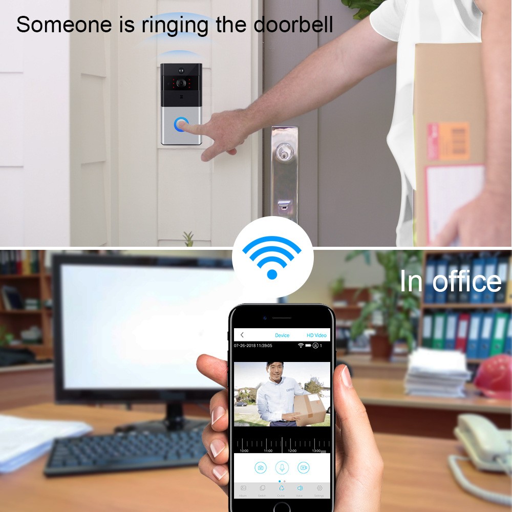 M1智能可视门铃远程无线WIFI门铃语音对讲视频防盗监控 海思方案图3