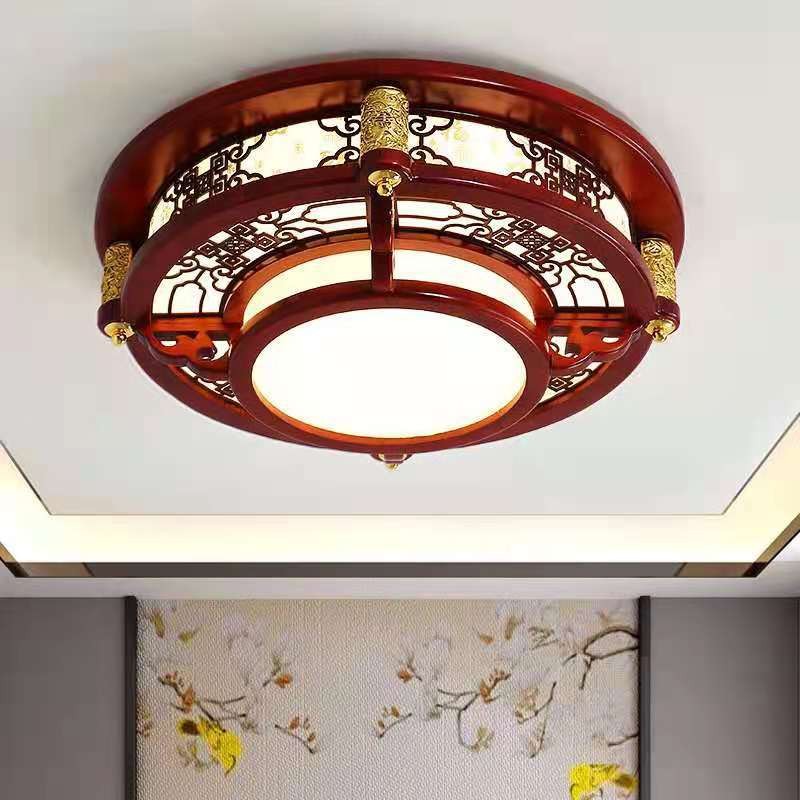 新中式吸顶灯客厅灯led长方形卧室仿古餐厅灯中国风大气木艺灯具图4