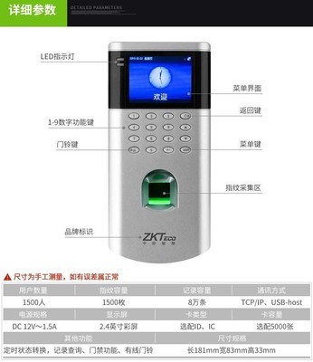 德中美纳自动门感应门楼宇门禁指纹密码考勤机刷卡中控门禁系统图3