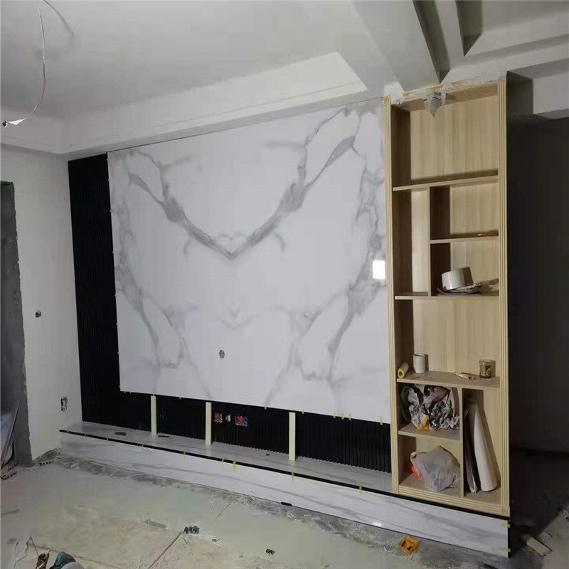 新中式硬包背景墙水墨山水意境壁画现代简约客厅沙发床头软包定制图2