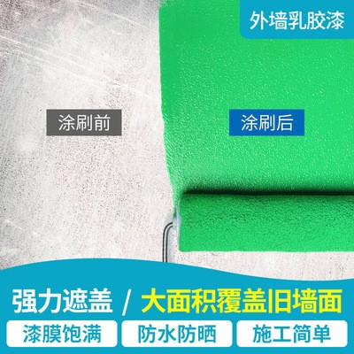 防霉乳胶漆内外墙漆白色涂料彩色室内外墙面漆刷墙漆环保家用油漆图3