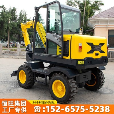 轮式挖掘机市政工程40/80/90轮胎式挖机多功能小型轮式挖掘机图2