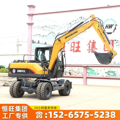 轮式挖掘机市政工程40/80/90轮胎式挖机多功能小型轮式挖掘机图3
