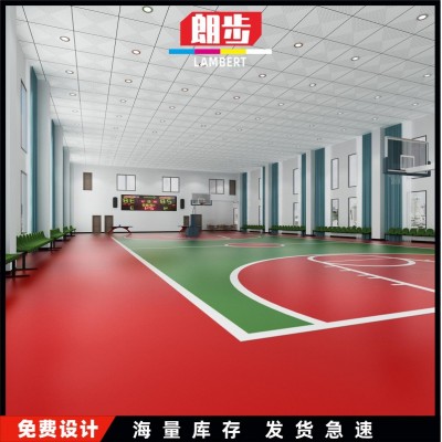 篮球场地室内室外塑料 PVC地板乒乓球场塑胶地皮羽毛球 场运动地胶图2