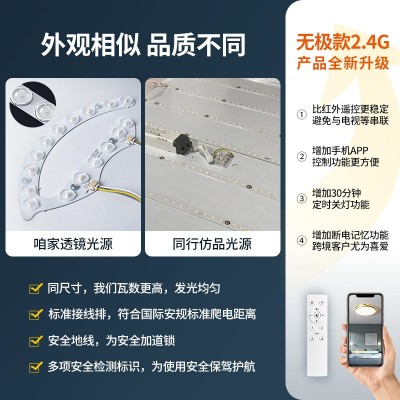 全铜吸顶灯北欧超薄圆形led卧室灯轻奢现代简约客厅阳台房图2