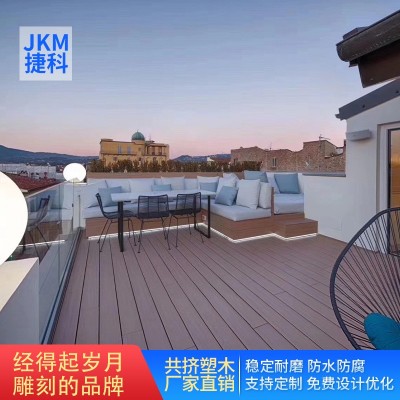 塑木厂家批发单面共挤塑木地板户外露台园林木塑板材方孔圆孔实心图3