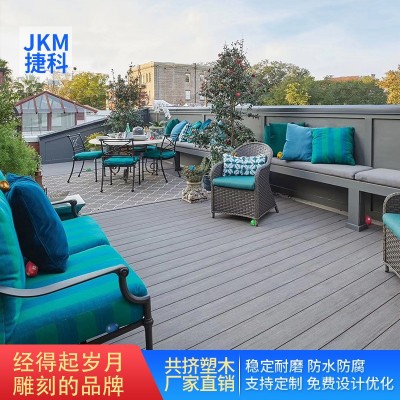 共挤塑木地板木塑地板 户外防腐超二代圆孔实心木塑共挤长条地板图6
