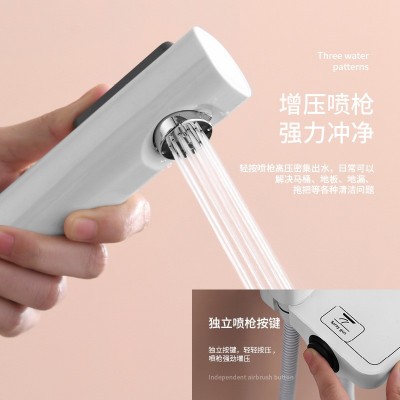 白色四功能大淋浴花洒套装家用浴室洗澡淋浴沐浴简易平台置 物花洒图3