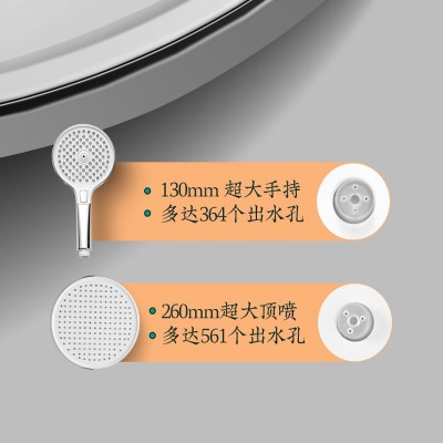 德国骤雨手持淋浴顶喷花洒液态硅胶浴室洗手间雨淋洗澡增压 莲蓬头图2