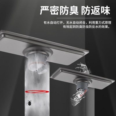 长条形不锈钢防臭地漏浴室卫生间淋浴阳台露台大排量洗衣机地漏图2