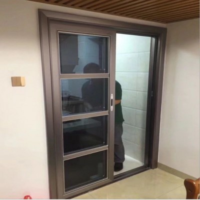 铝合金窄边推拉门 可批发铝合金铁艺庭院门 厨房卫生间推拉门图4