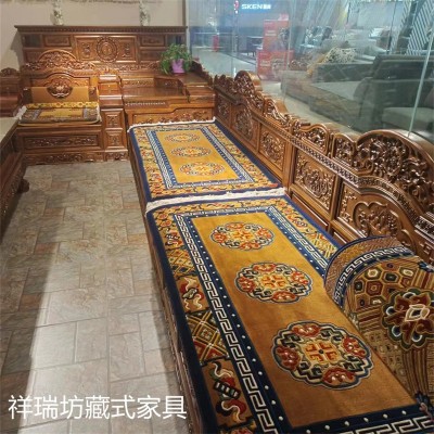 四 川藏式家具红椿木藏床 祥瑞坊定制实木床实木家具藏式床图4
