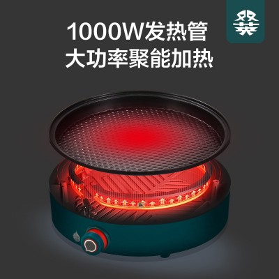 韩式不粘电烤炉 家用一体涮烤煎电烤锅便携式烤肉外卖礼品电烤盘图4