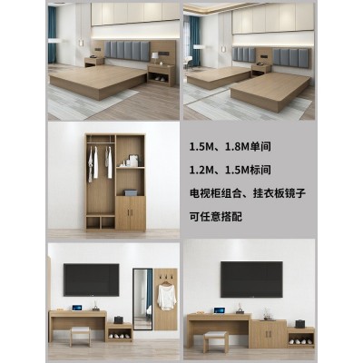 合肥迈亚家具宾馆快捷酒店家具单间标间公寓单双床出租房民宿全套图4