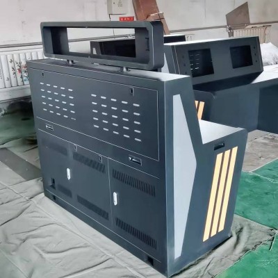 不锈钢视频监控调度台 金属钢制指挥中心调度台 不锈钢电脑操作台图3