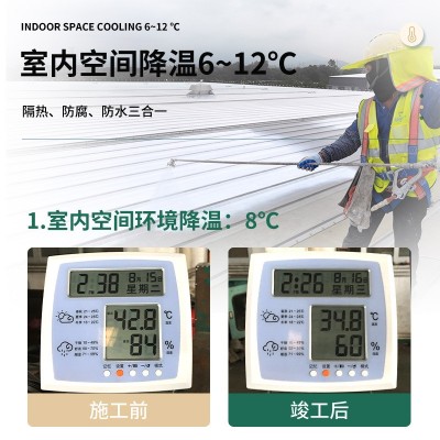 屋顶隔热漆 楼房顶外墙防水防晒材料彩钢瓦纳米反射隔热降温涂料图2