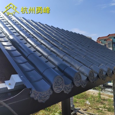 铝镁锰仿古瓦 765金属琉璃瓦 古建筑凉亭屋顶小青瓦筒瓦 厂家直销图2