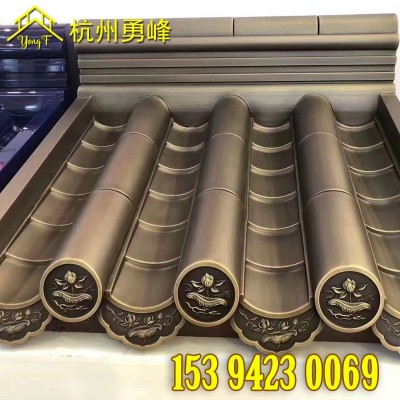 铝镁锰仿古瓦 765金属琉璃瓦 古建筑凉亭屋顶小青瓦筒瓦 厂家直销图5