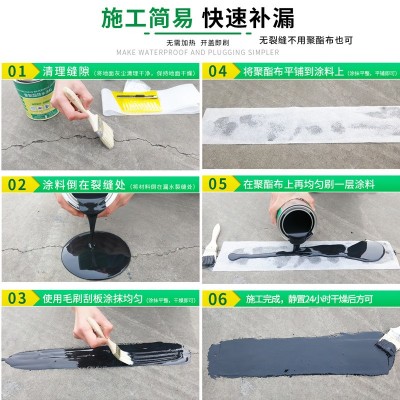 厂家直销油性聚氨酯防水涂料屋顶补漏防水材料房顶外墙楼面裂缝防图4