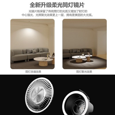 led护眼全光谱窄边防眩筒灯嵌入式家用三色变光米家智能客厅简灯图3