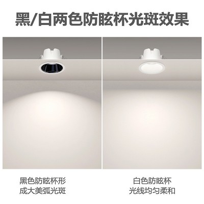led护眼全光谱窄边防眩筒灯嵌入式家用三色变光米家智能客厅简灯图2