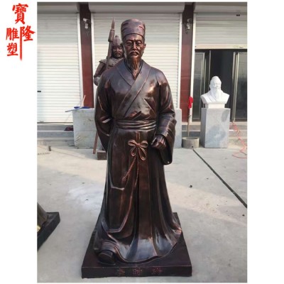 现货玻璃钢仿铜四大名医李时珍站像雕塑华佗半身像雕塑艾灸馆摆件图2