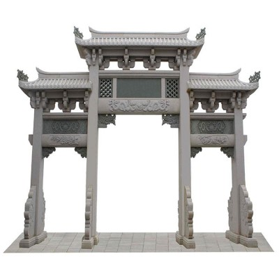石牌坊村口青石牌坊广场入口石牌坊石雕牌坊牌楼图4