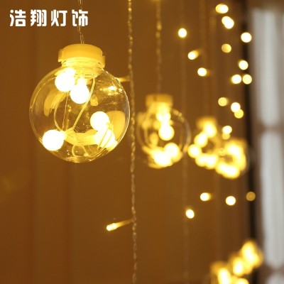 LED许愿球窗帘灯彩灯串3米12灯球卧室挂灯ins风装饰灯厂家直销图2