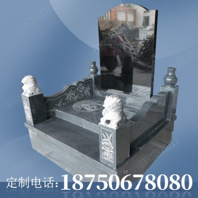 云南瑞丽市花岗岩石碑加g 中式传统顶柱样式 墓碑雕刻 刻字单碑图3