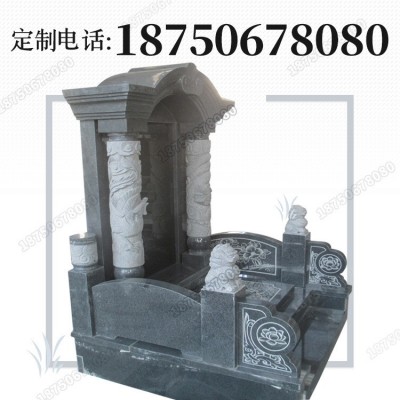 云南瑞丽市花岗岩石碑加g 中式传统顶柱样式 墓碑雕刻 刻字单碑图5
