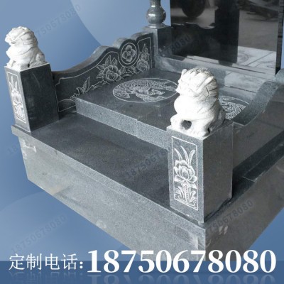 云南瑞丽市花岗岩石碑加g 中式传统顶柱样式 墓碑雕刻 刻字单碑图4